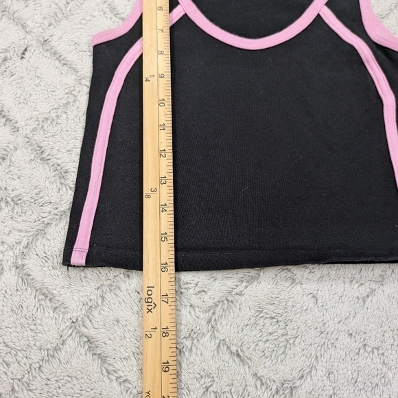 Brandy Melville Top Women's XS/S Black Pink Lauren Crop Tank Sporty Y2K - Picture 4 of 6